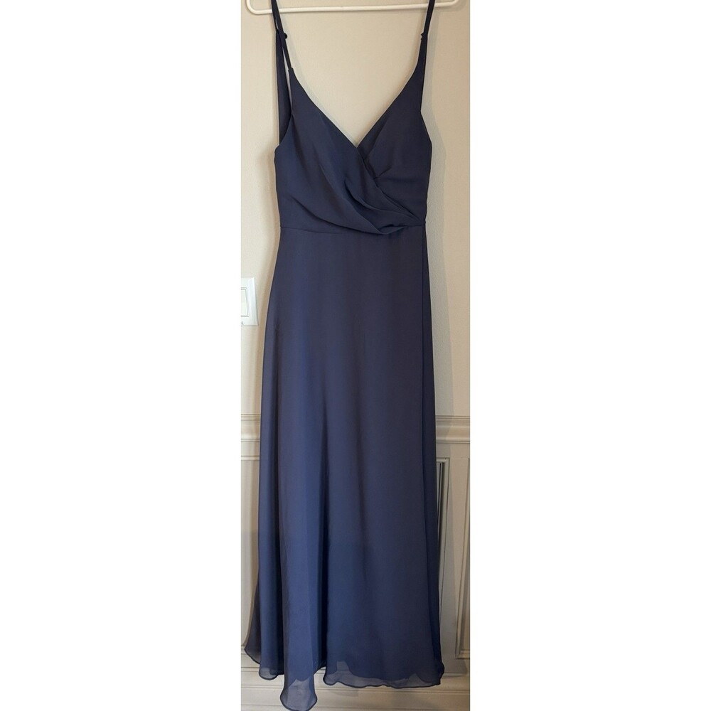 Azazie Bridesmaid Dress Lined, Navy Blue Size 4